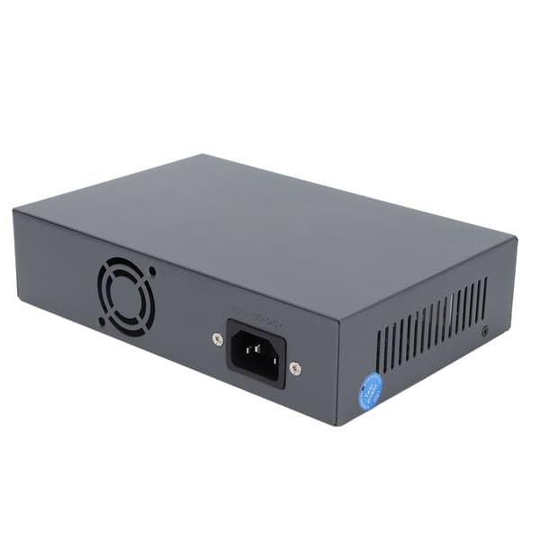 POE Switch IEEE802.3af/at 100Mbps Lille Kompakt Lydløs Desktop Blæserløs 6 Porte POE Switch til Access Point 100‑240V US Stik