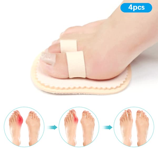 4st Tåriktare Separatorer Skydd Bunion Splint Corrector Tåspridare Skydd 2 Hål