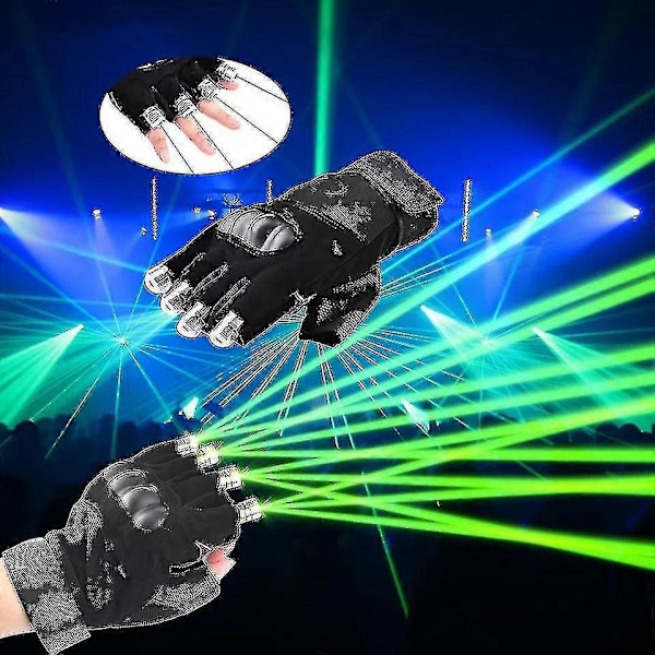 RGB Laserhandskar Multi-linje 4 Huvuden Disco Laser DJ Stråle Scenljus För Fingerdansshow Halloweenfest Rave Nattklubb Club -JRDG AA Röd