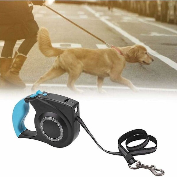 Uttrekkbart Hundebånd Justerbart Led Hundebånd, Ledetau for Hunder, Flokefritt, med Sklisikkert Håndtak, for Små, Mellomstore, Store Hunder, opptil 70 kg (Blu