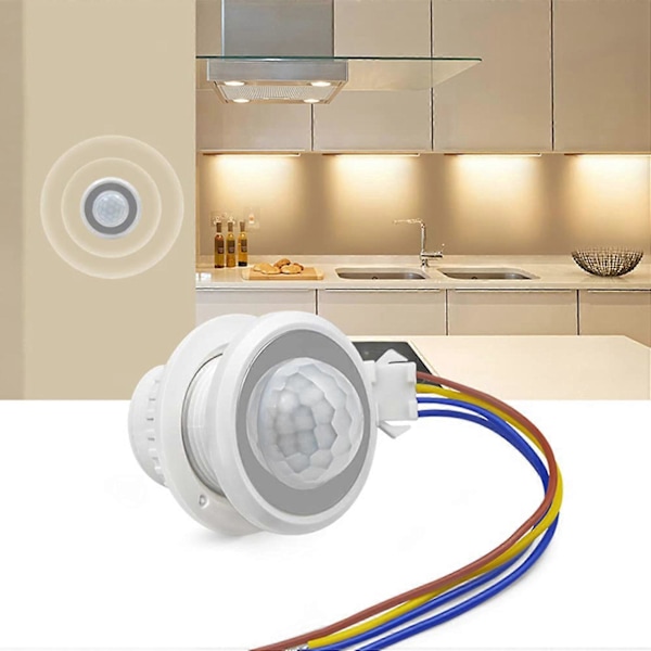 Justerbar Infraröd Mini Rörelsesensor Ljusströmbrytare - Smart Detektion - 110-220v PIR Sensor - Tidsfördröjning