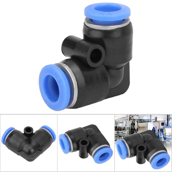 10 st Plast Liksidig Vinkel Snabbkoppling Pneumatisk Luftslang Rör Push Fitting PV-8 (8mm)