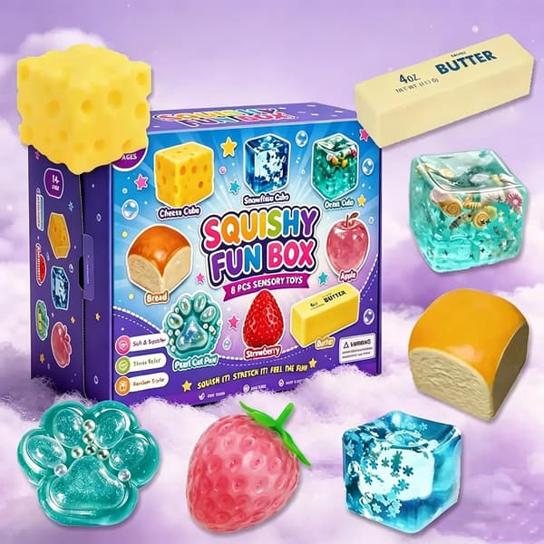 8-pack Mystery Squishy Box, Blind Box Stressavlastande Fidget-leksaker, Sensorisk förpackning Kreativ festgåva, Långsamt stigande Squishy