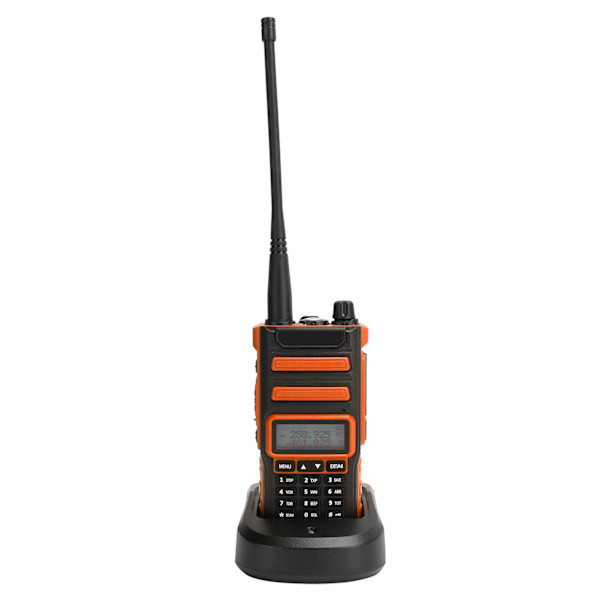Udendørs bærbar dual-band walkie talkie-sæt håndholdt LCD-display walky talky 100‑240V orange EU-stik 100‑240V
