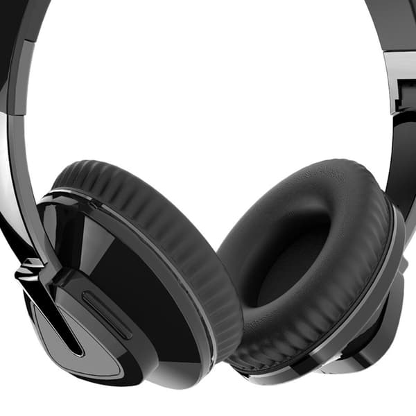 Bluetooth-headset kraftig bas stereo blød behagelig trådløs Bluetooth-hovedtelefon til computer mobiltelefon sort