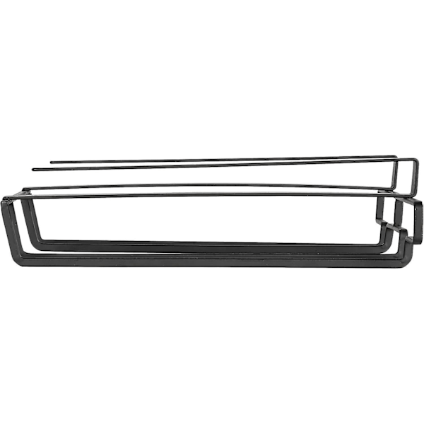 Glashållare för Hylla - Kökskåpsmodul för 6 Glas, Metall, 26 x 7,5 x 11 cm, Svart
