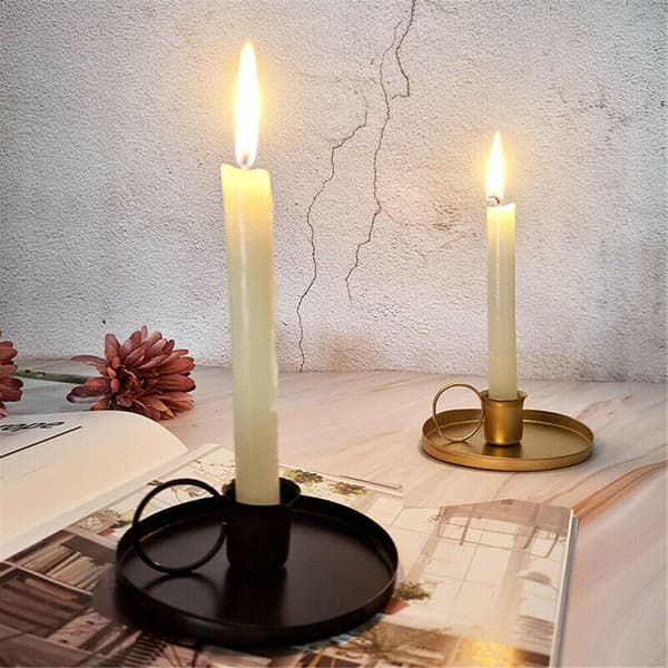 Elegant Retro Ljusstake i Järn för Meditation - Set om 2