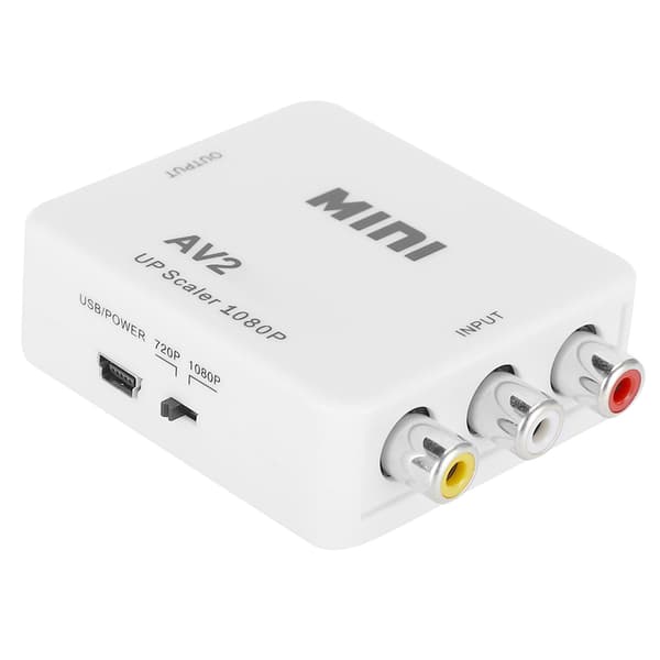 AV til HDMI High Definition Converter Transverter RCA til HDMI AV2HDMI Hvid