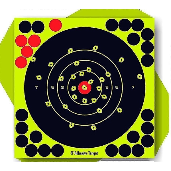 50 st Självhäftande Reaktiva Skjutmål Splatter Target Pasters Sikta Jakt Mål Papper Klistermärken Fluorescerande Mål
