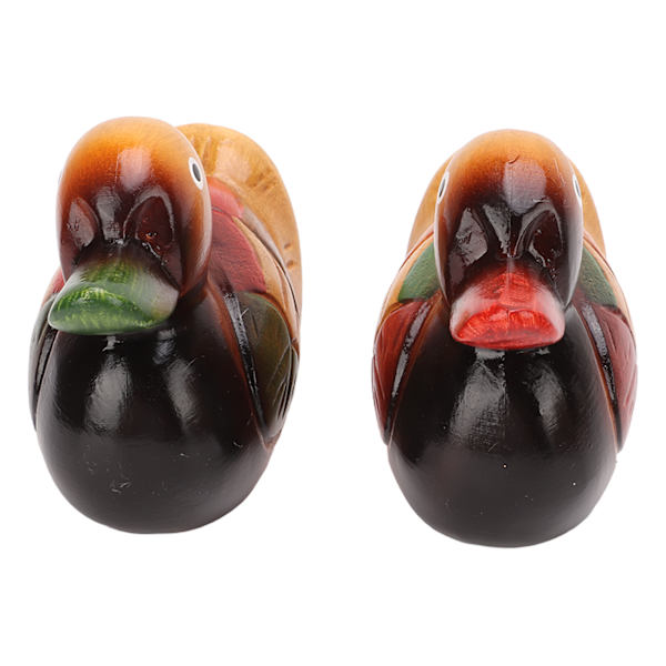 Mandarin-andstatuer af træ Håndmalet Farve Holdbar Sikker Maling Havefuglestatue til dekorationsgaver til hjemmet