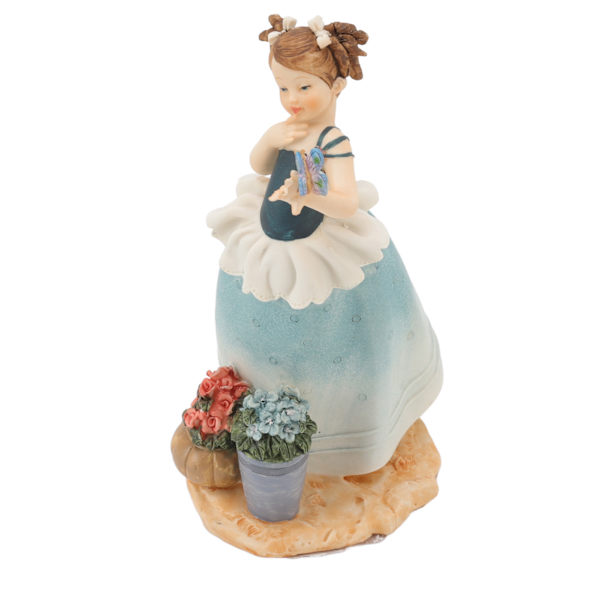 Victorian Girl Resin Ornament - Utsøkt søt stabil skrivebordsdekor i harpiks for hjemmedekorasjon