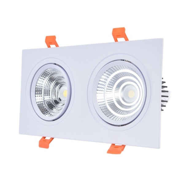 2x7W COB Downlight 6000K 100-264V Justerbar Downlight Indbygget Loftslampe med LED-driver til Soveværelse