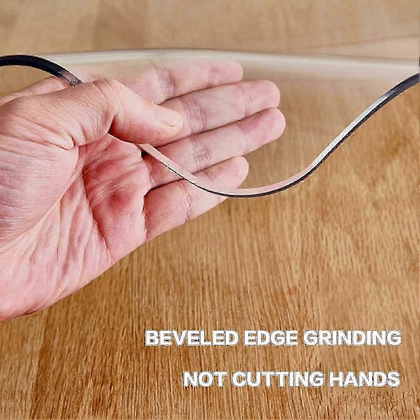 5 Kokoa Kirkas PVC Pöytäliinan Suoja Pyöreä PVC Pöytäliina 2.0mm Paksu Työpöydän Alusta Matto Vedenpitävä Vinyyli Pöydän Suoja 70cm