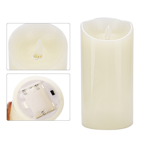 Mini LED falsk stearinlyslampe flammefri batteridrevet te lys natbelysning (15cm)