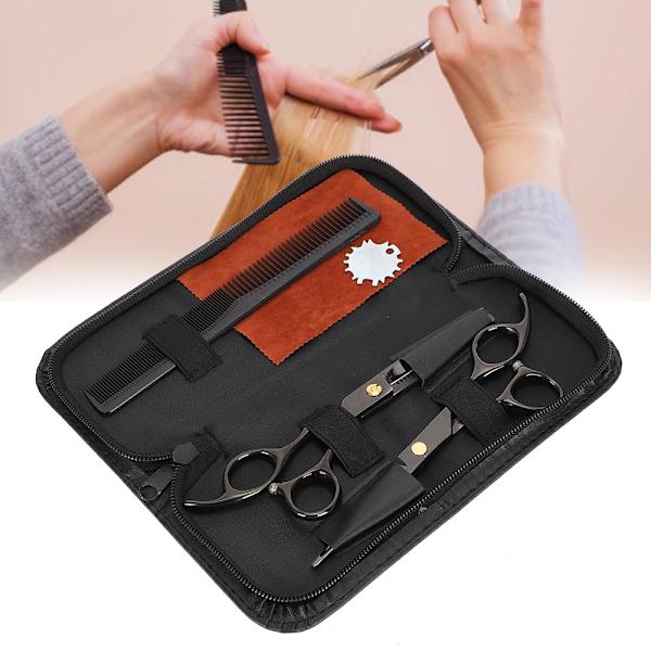 6 tommer professionelle hårklippende udtyndingssakse Salon Barber frisørsakse sort