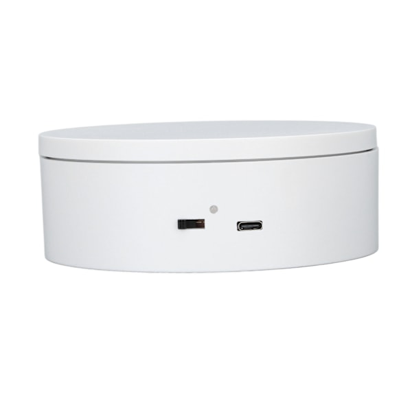 Vit automatisk 360° roterande display-snurrplatta 3KG lastbärande elektrisk display-snurrplatta stativ för butik diameter 13cm/5in