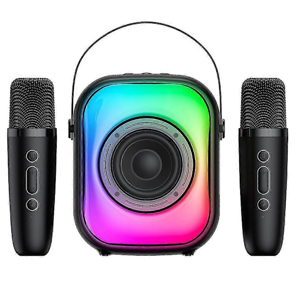 L7 Trådlös Bluetooth Högtalare Multifunktion Med 2 Mikrofoner Rgb Portabel Musikspelare Karaokemaskin För Barn Hem Present ZD.16 svart
