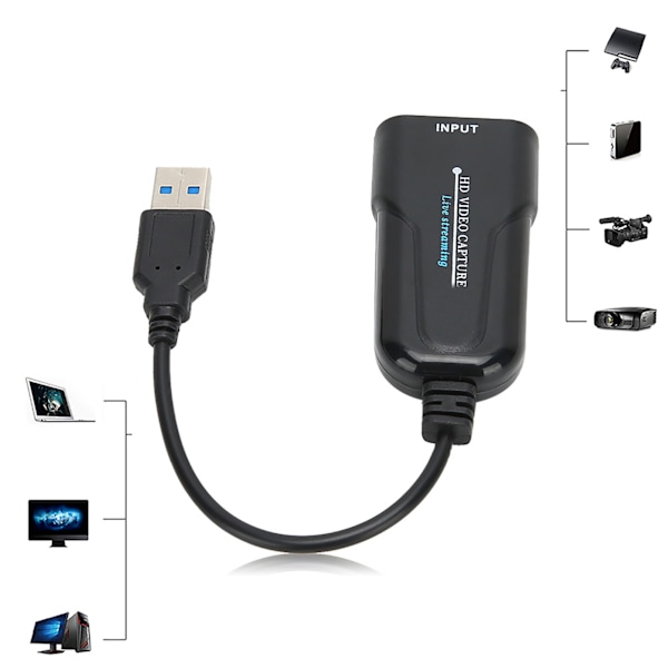 Lyd- og videoopptakskort K004 HD USB2.0 HDMI-opptaksboks for PS4-spill DVD HDV