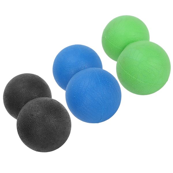 TPR Yoga Massageboll Muscle Relax Bärbar Fitness Body Fascia Set(Svart Grön Blå) Noir + Vert + Bleu