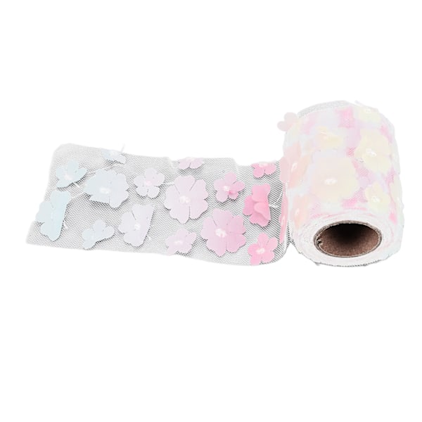 Blommor Tulle Rullar 8cm 10yd Utsökt Ljus Vacker DIY Flexibel Bred Applikation Tulle Rulle Spole TygGradient Rosa Gul