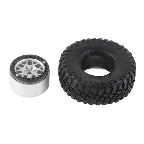 4 stk. RC-dæk Aluminium Alloy Wheels Hub Gummidæk til 1/10 RC Crawlers Upgrade PartsBlack