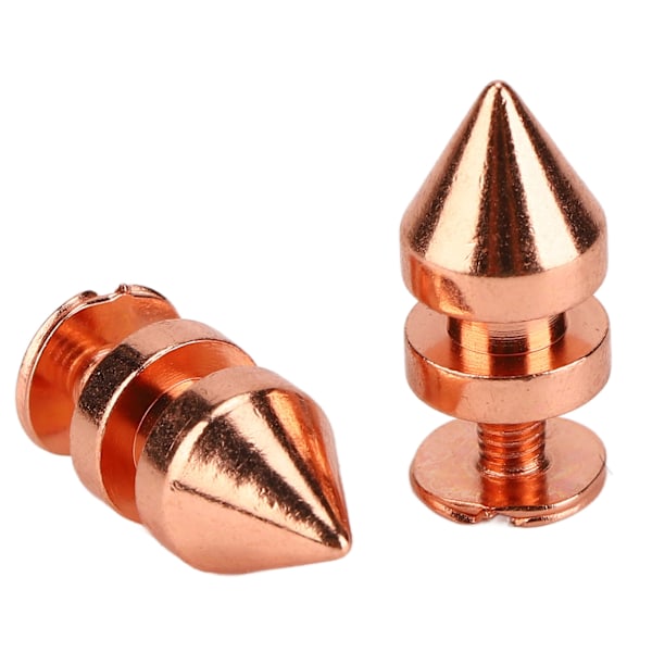 100 set spikade koner spik nitar roséguld hög hårdhet skruv bak nitar spikar kit för DIY kläder väskor skor 8x13.5mm