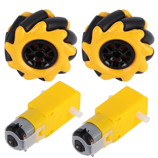 Mecanum Hjul til TT Gearmotor Smart Robot Bil Dele Tilbehør DIY Legetøjskomponenter 60mm