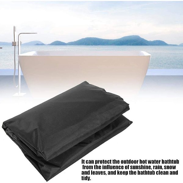 Vandtæt, støvtæt og UV-bestandig spa-cover til haven, 190T polyesterstof, sort, 231x231x30cm