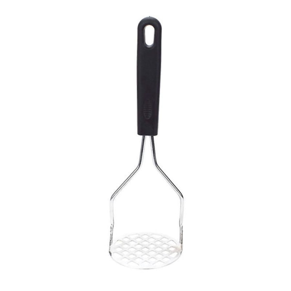 Manuell potatisstötare i rostfritt stål med ergonomiskt grepp - Svart