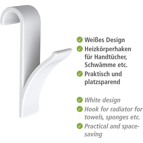 Space Aluminium multifunksjonell enkeltkrok for skapdører, baderomshåndklær og radiatorer - sett med 2