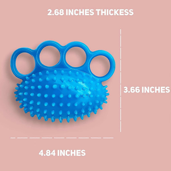 Blå Handgreppstränare med Fingerringar Mjuk Stretchig Spikboll Tränare för Finger- och Handövningar