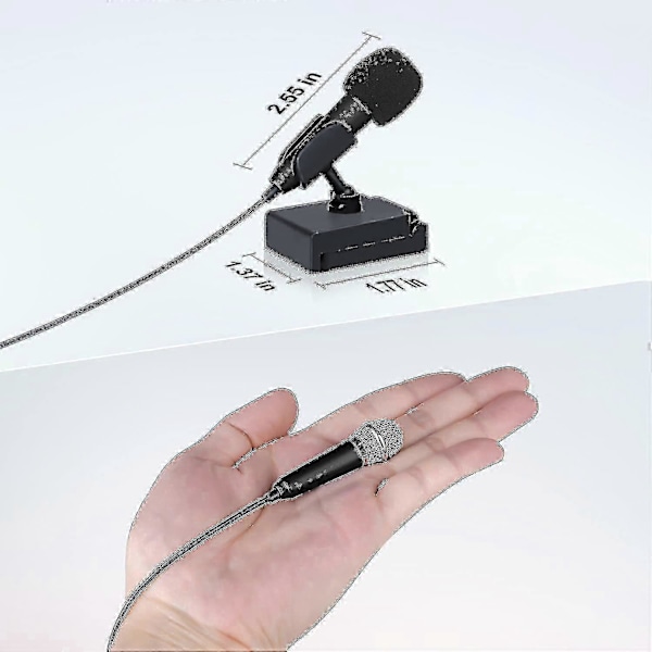 Mini Bærbar Vokal/instrument Mikrofon sort