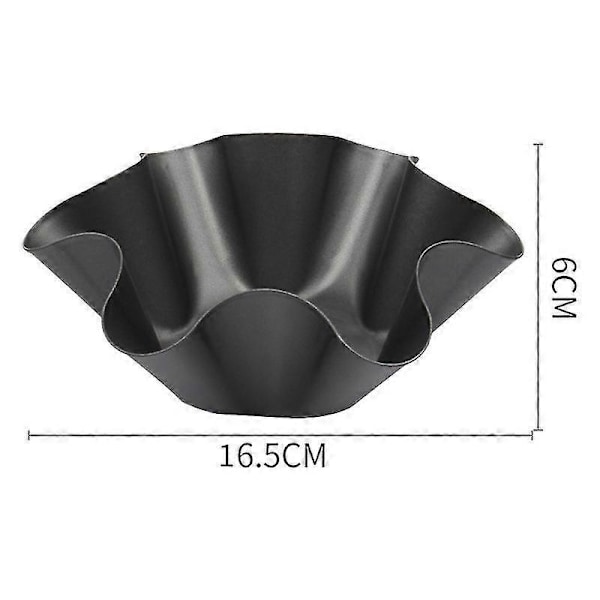 Tortilla Maker Nonstick Taco Skål Maker Salat Skål Kulstofstål Bageforme Til Køkken 4 stk - Sort Juni 6.15