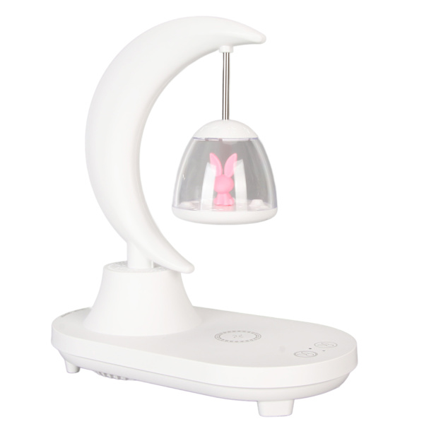 LED-nattlampa trådlös laddning bord BT-högtalare touch switch 8 färglägen barnläsning natt för familjekontor sovsal