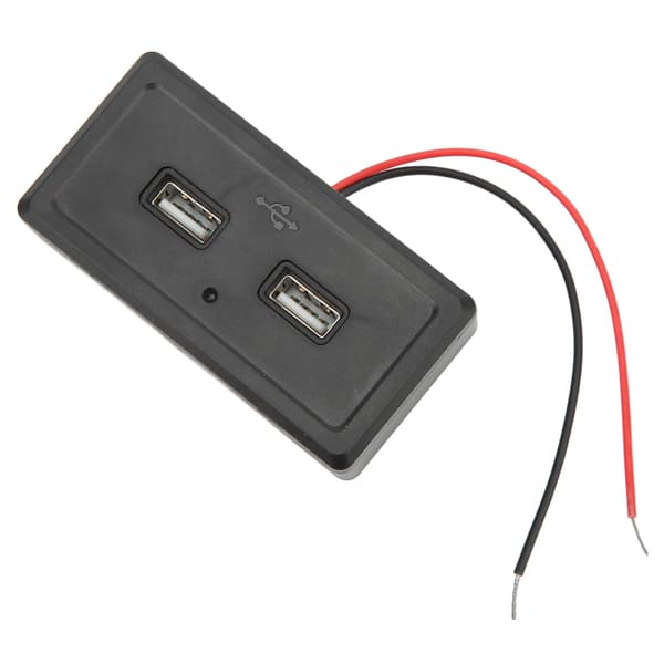 RV Bus Dobbelt USB Opladerpanel Sort 12‑24V Indgang Vandtæt Universal Modifikation