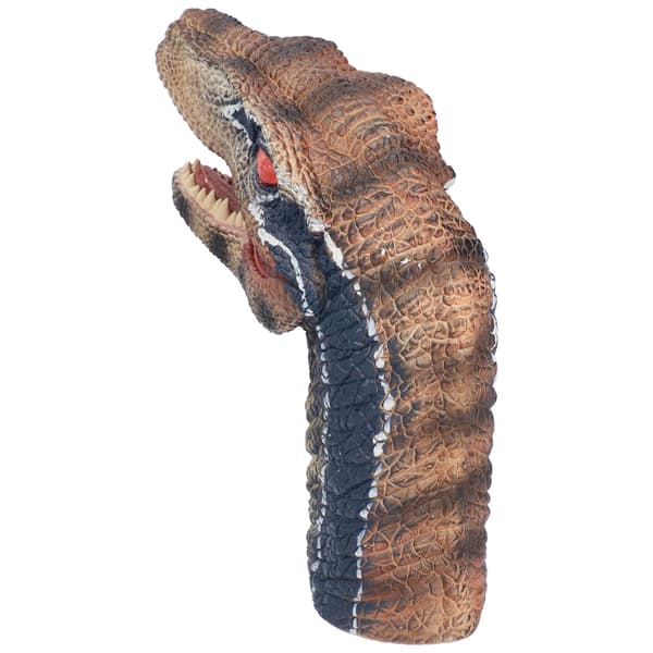 Verklighetstrogen dinosauriehanddocka rörlig dinosauriehuvudhanddocka interaktiv barnleksak