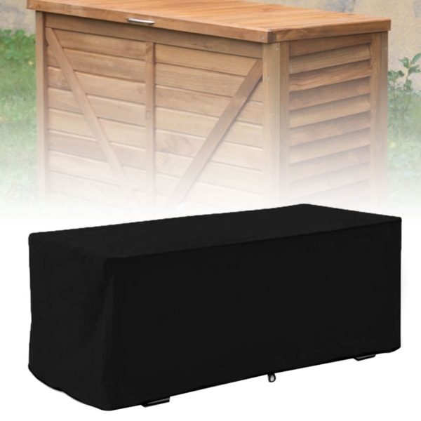 Trädgårdsvattentät UV-säker cover Förvaringsbox cover 123x62x55cm (svart)