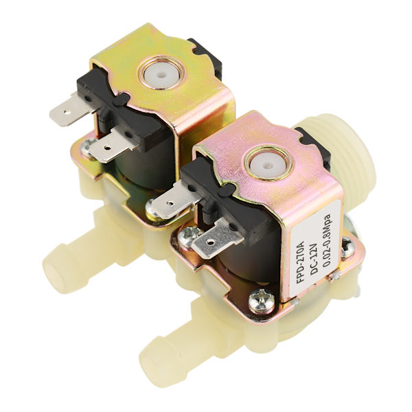 DN20 G3/4 DC 12V Normalt lukket dobbelthodet vanninntak magnetventil for vaskemaskin