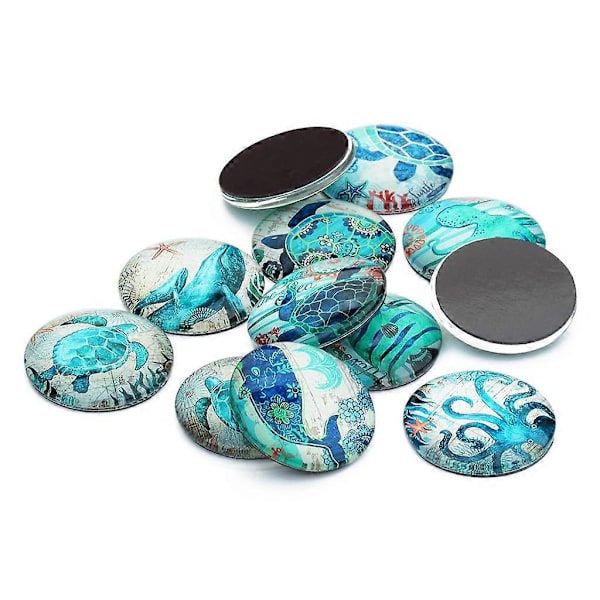 4 x 20 stycken Glas Havsfisk Flatback Scrapbooking Kupol för Hantverkstillbehör