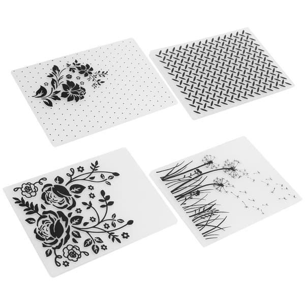 4 stk. pregefolder i plast DIY kortlaging scrapbooking preget mal papirhåndverk