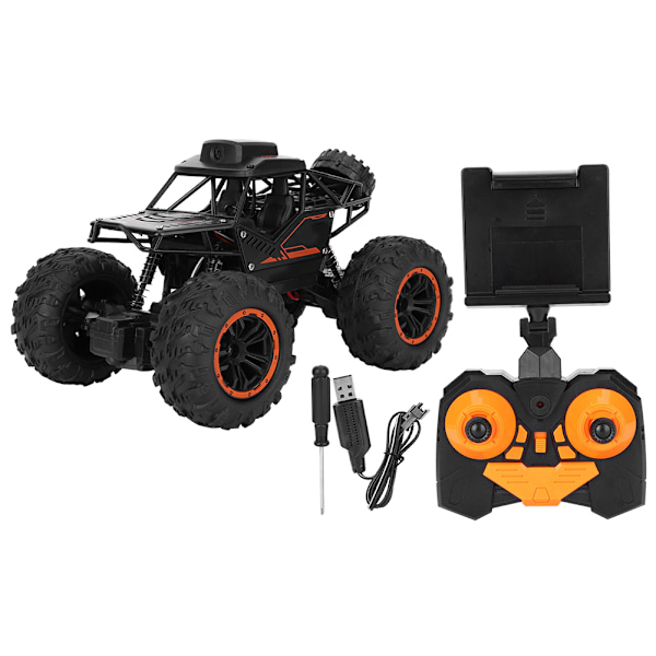 1:18 2.4G Fjärrkontroll Bilmodell WIFI Kamera Barn Kid RC Fordon Bil Leksak Svart