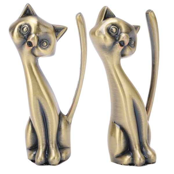 Kat Ringholder Kat Statuette Stil Zinklegering Robuust Duurzaam Retro Stijl Glanzend Ring Organizer voor Ringen Sieraden