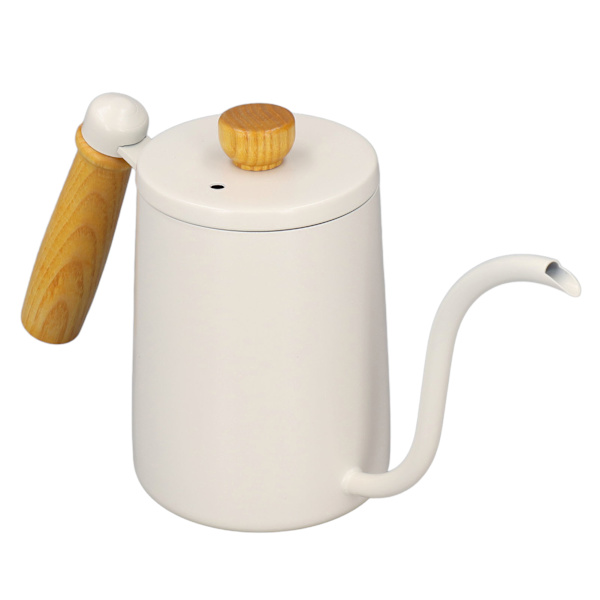 600 ml 20 oz kaffekanna med gåshals för hällkaffe, vit