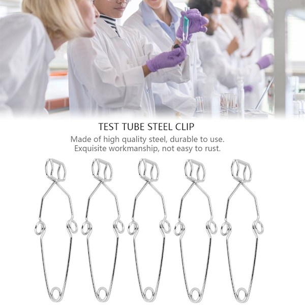 5 kpl teräskoeputken pidikepidike Laboratoriokoketestauspidiketyökalu