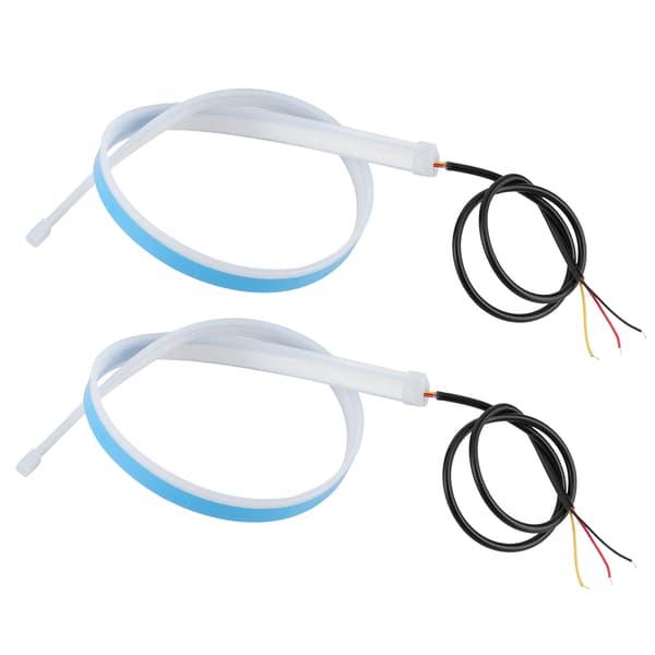 2 stk LED Dagkjørelys Sekvensiell Fleksibel Blinklysstripe 60cm / 23.6in