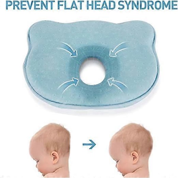 Babyhuvudstöd (rosa), 3D-minnesskum babykuddar Nyfödd kuddar Platt huvud babykuddar Babysängar Barnvagnar