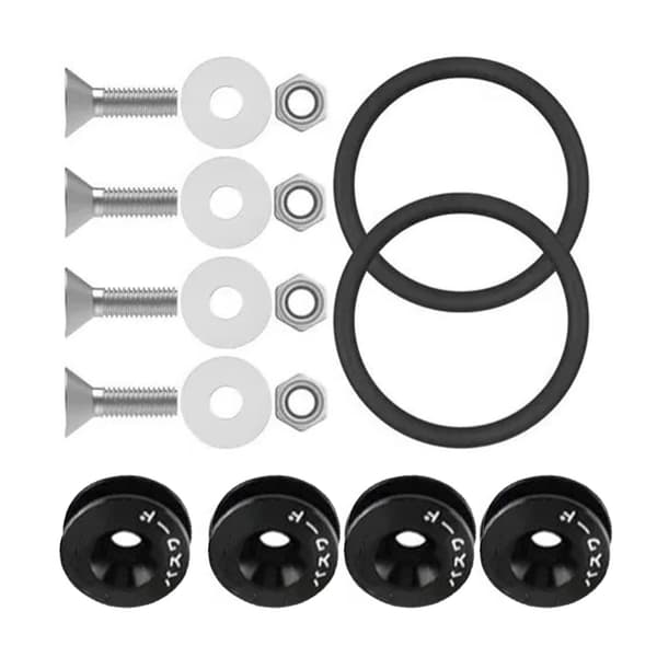 JDM Quick Release Fasteners Kit Komplet Høj Styrke Anodisk Oxidation Overflade til Bil Sort