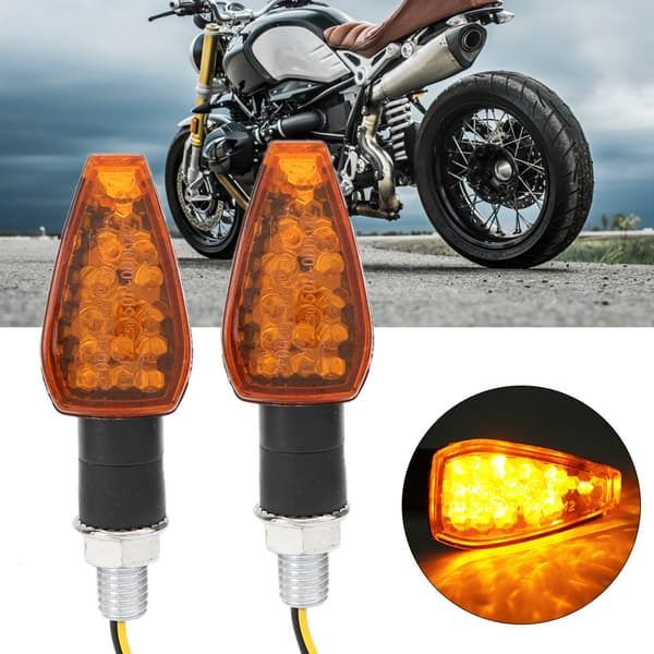 2 STK Motorsykkel 14LEDs Blinklys Styrelampe Indikator Tilbehør Passer til Yamaha Gul Linse