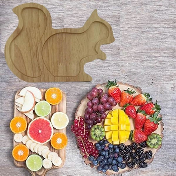 C-Snack Plate Plassbesparende Oppbevaring Tre Snacksbrett Pære Fruktbrett