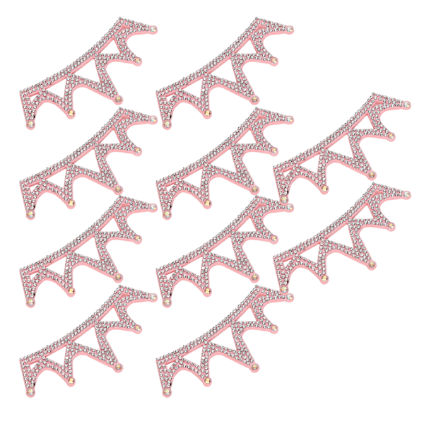 10 st strass tygapplikationer kronformade lappar klädtillbehör 10x3,7 cm rosa triangulär typ